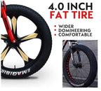 CHICAI Beach Snow Fat Bike Mountain Bike 26-inch Mountain Cross-Country Steel Ultra-Wide Tire Sports Bike Adult 21-30speed Low-Speed Racing Student Bike High-Carbon (Size : 27-Speed)