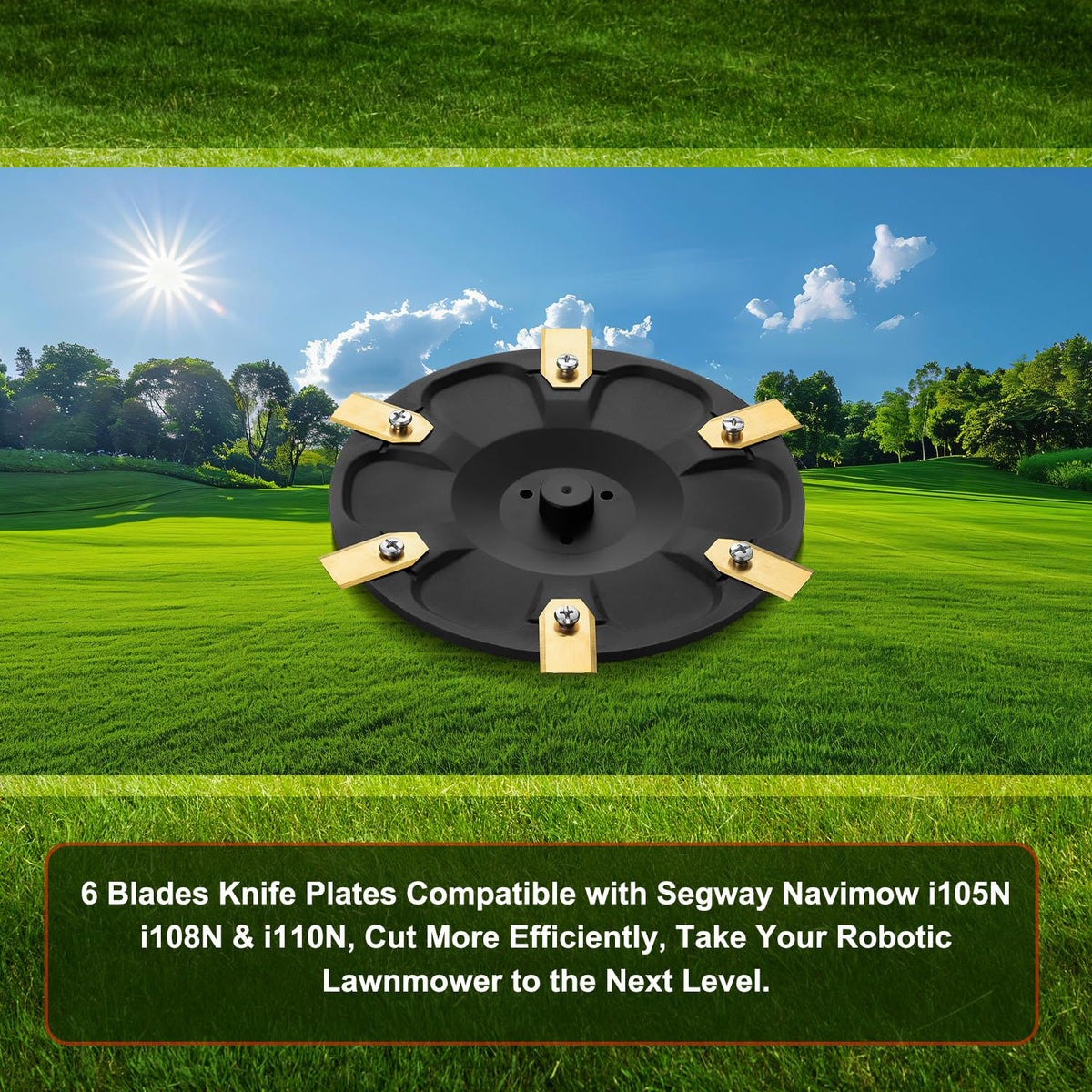 [Upgrade] 6-Blade Disc Compatible with Segway  Robotic Lawnmower i105N, i108N i110N &amp; i206 AWD, i210 AWD,with 6Pcs Blades