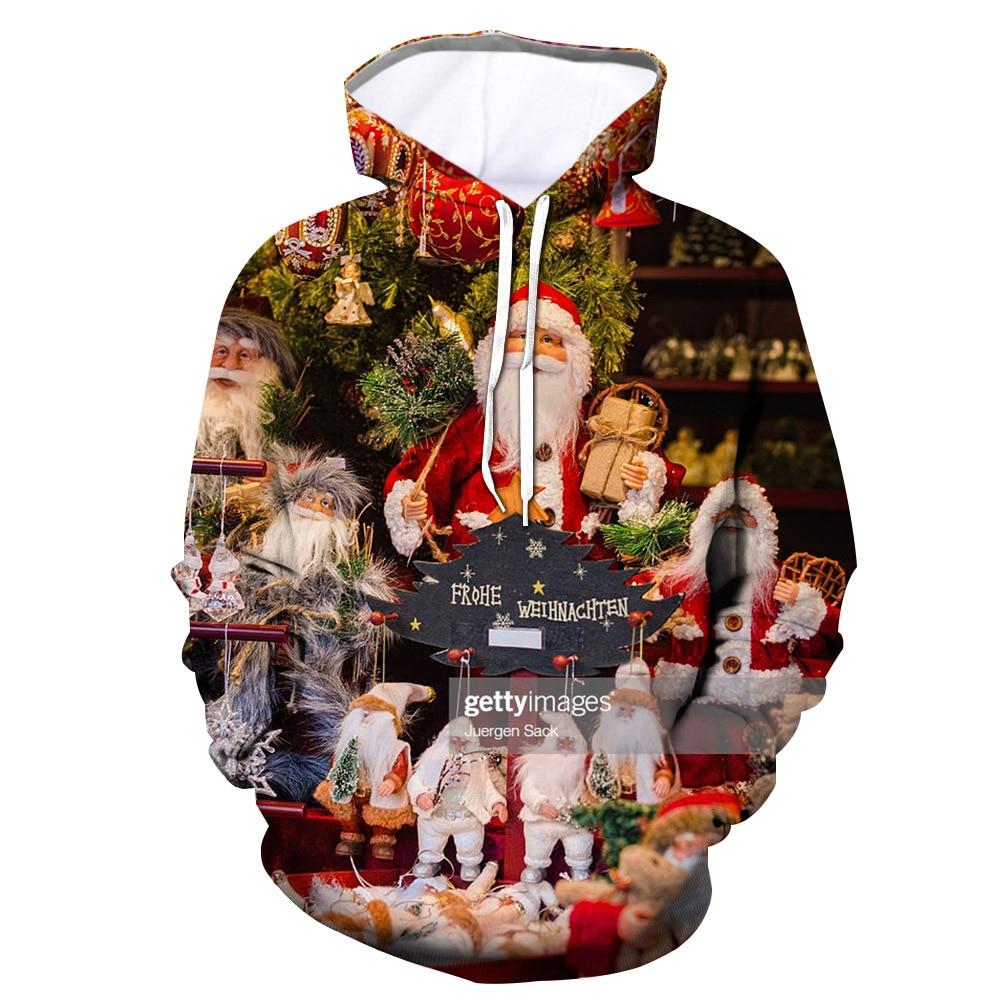 2021 Xmas Winter 3D Santa Claus Printing Sweatshirt Hoodies