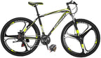 Mountain Bikes X1 27.5 Inches 3 Spoke Wheel 21 Speed Dual Disc Brake Bicycle Blackyellow