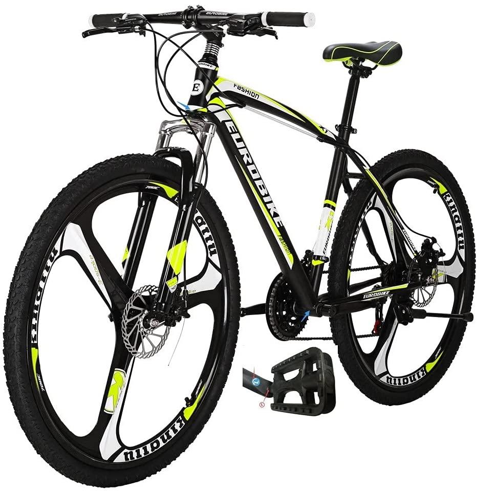 Mountain Bikes X1 27.5 Inches 3 Spoke Wheel 21 Speed Dual Disc Brake Bicycle Blackyellow