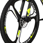Mountain Bikes X1 27.5 Inches 3 Spoke Wheel 21 Speed Dual Disc Brake Bicycle Blackyellow