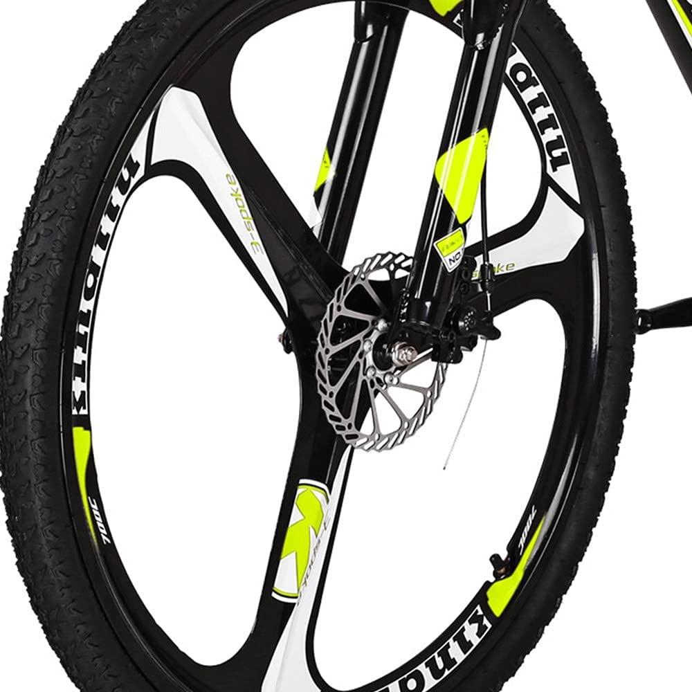 Mountain Bikes X1 27.5 Inches 3 Spoke Wheel 21 Speed Dual Disc Brake Bicycle Blackyellow