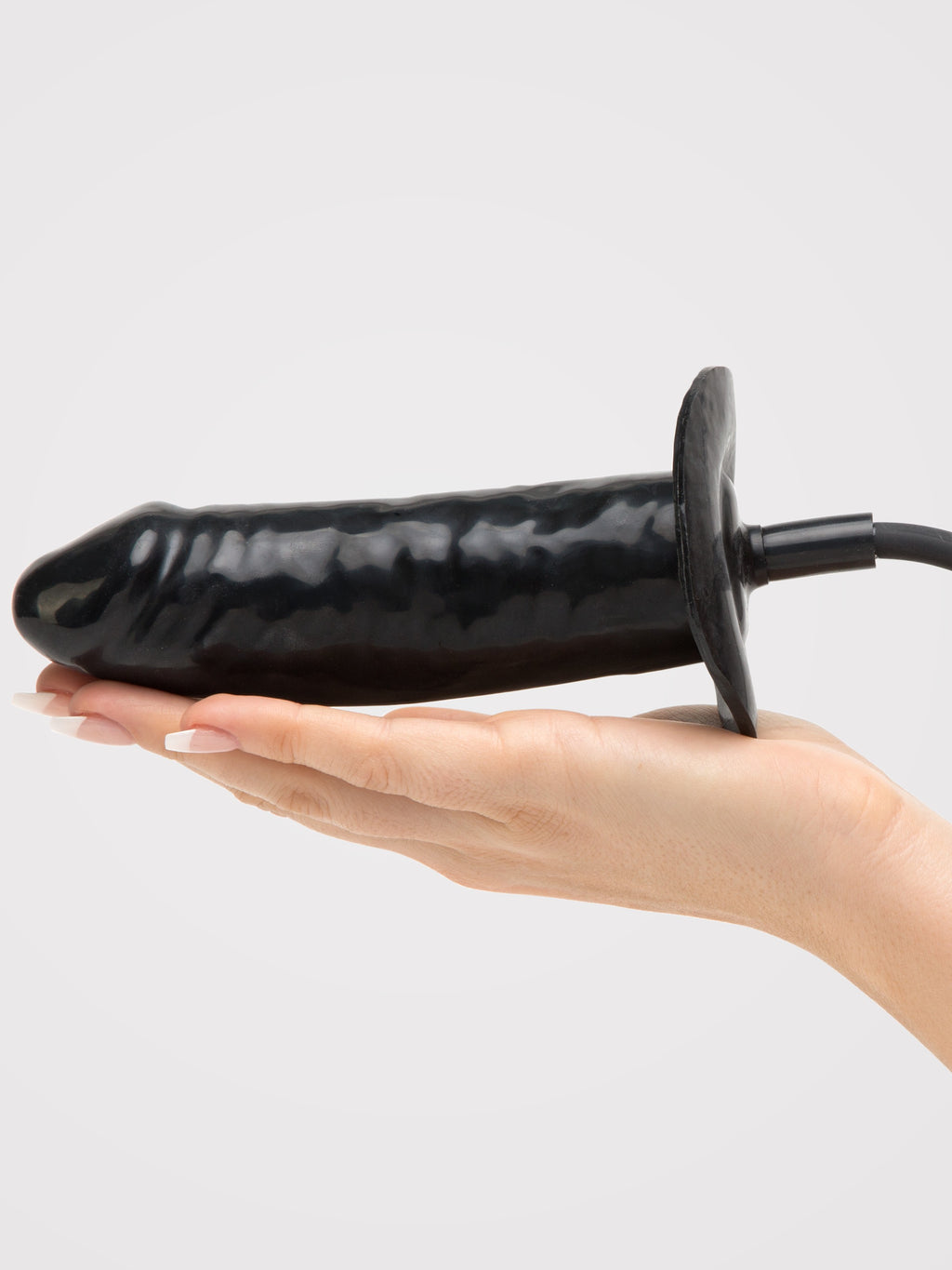 Cock Locker Inflatable Penis Butt Plug 6 Inch, Black