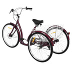Adult Tricycle Three Wheel Cruiser Bike 6 Speeds 26-Inch Wheel Cargo Basket