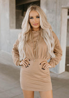 casual hoodie mini dress