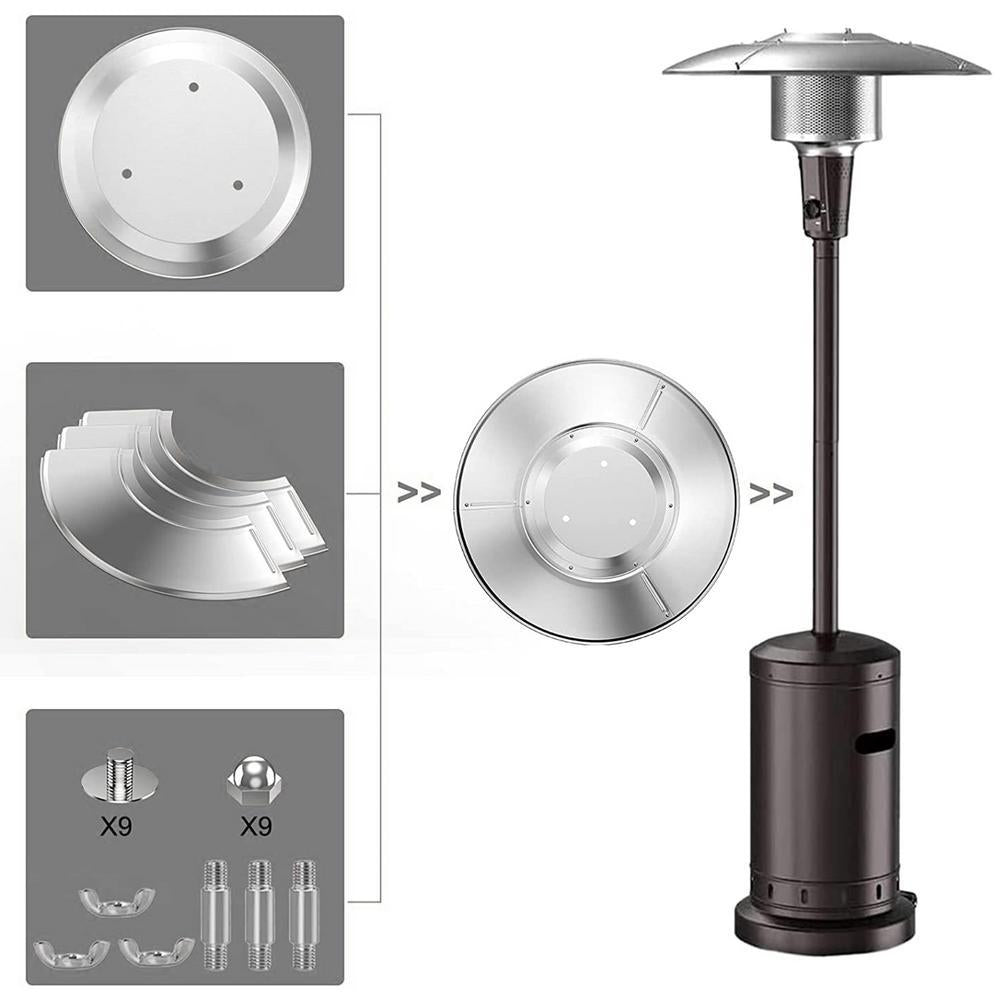 Ibaste Outdoor Patio Heater Reflector Shield Sturdy Propane Heat Reflector Shield Top for Outdoor Heaters Safe Propane Heater Focusing Reflector superb