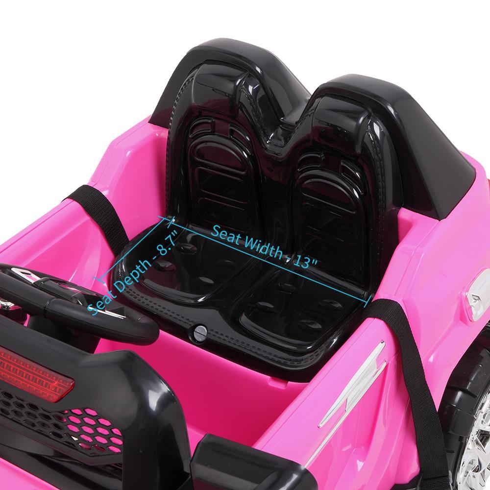 Clearance! Kids 12V RC Ride-On Car, Electric Ride On Toys for Boys, 3-6 Years Old Power Wheels Car, Ride On Truck Car w/ Remote Control, 3 Speeds, Spring Suspension, LED Light, Black, W5696