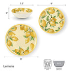 Lemons Outdoor Melamine Dinnerware Set