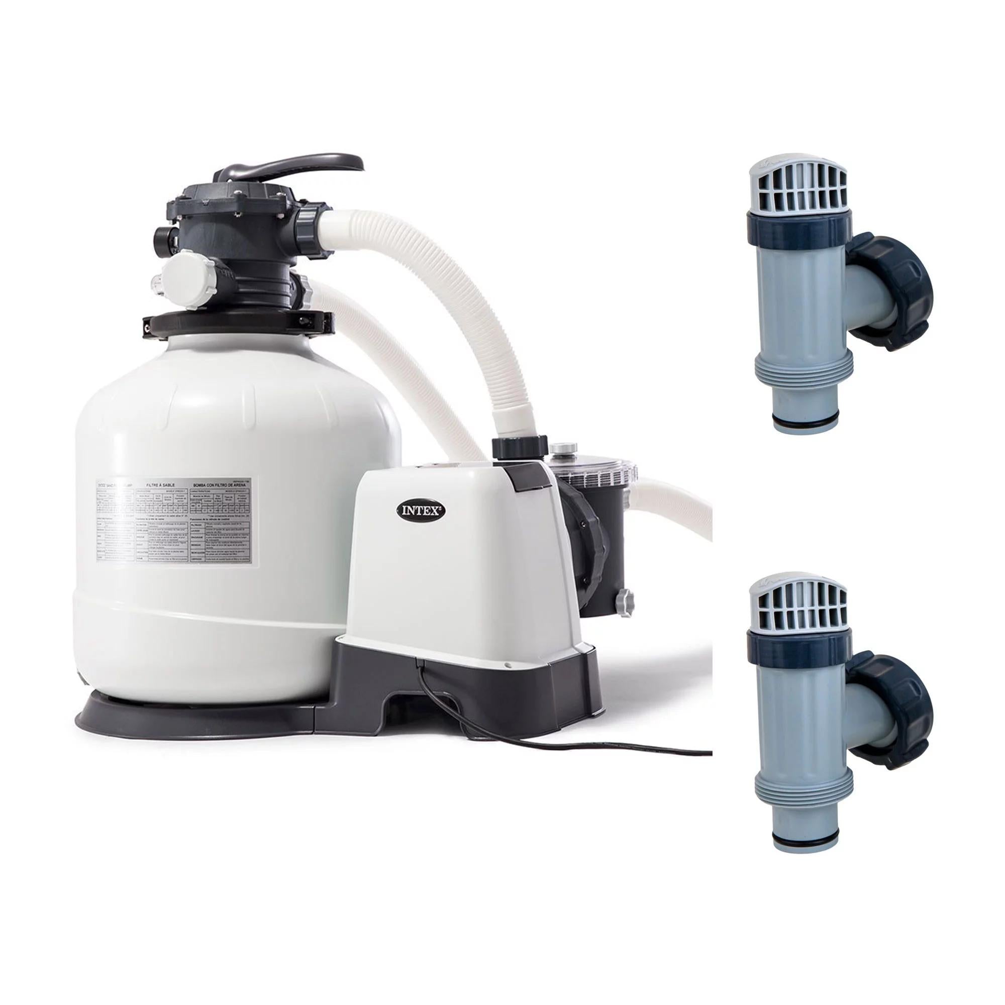 intex 3000 gph above ground pool sand filter pump w/ plunger valves parts (pair)