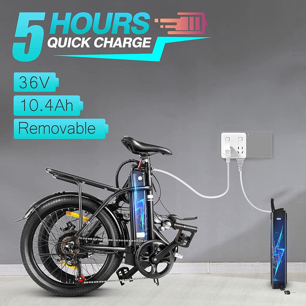 20 In. Folding Electric Mountain Bike Electric Bicycle with Super Lightweight Magnesium Alloy Wheel, LarCapacity Removable Lithium-Ion Battery (36V 350W)