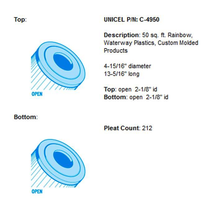 unicel c4950 pool/spa filter replace cartridge c-4950 50 sq ft (10 pack)
