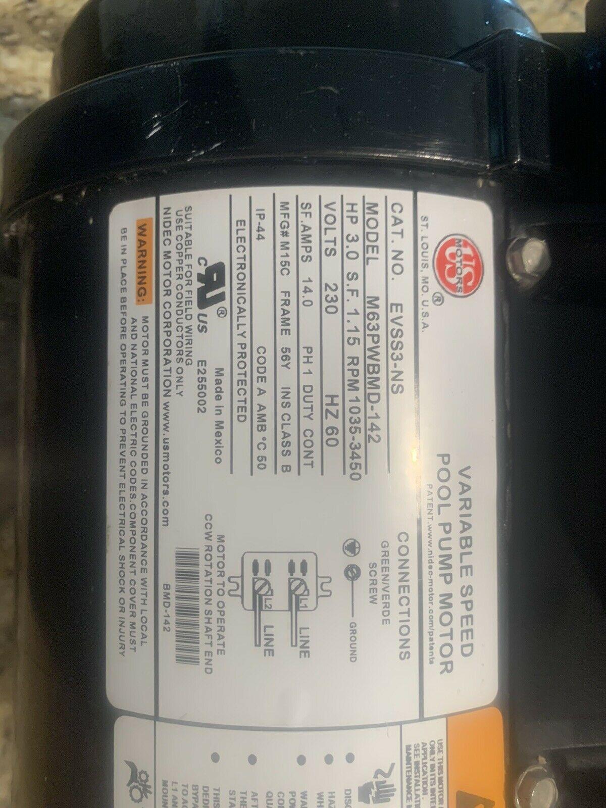 3hp variable speed 230v pool pump evss3-ns