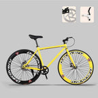 XIAZHOU Highway Bicycle, 26-inch Bicycle, Double disc Brake, high Carbon Steel Frame, Highway Bike Racing, Men and Women Adult Multicolor 6-6, B (Color : C)