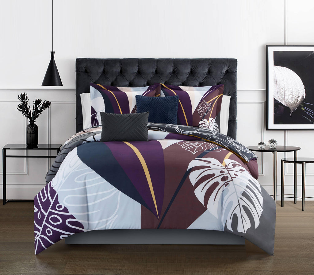 Chic Home Contemporary Floral 9 Piece Comforter Sets, Queen