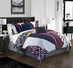 Chic Home Contemporary Floral 9 Piece Comforter Sets, Queen