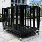Bestmart INC Heavy Duty Dog CaSquare Tube Crate Kennel Metal Pet Playpen Portable w/Tray New