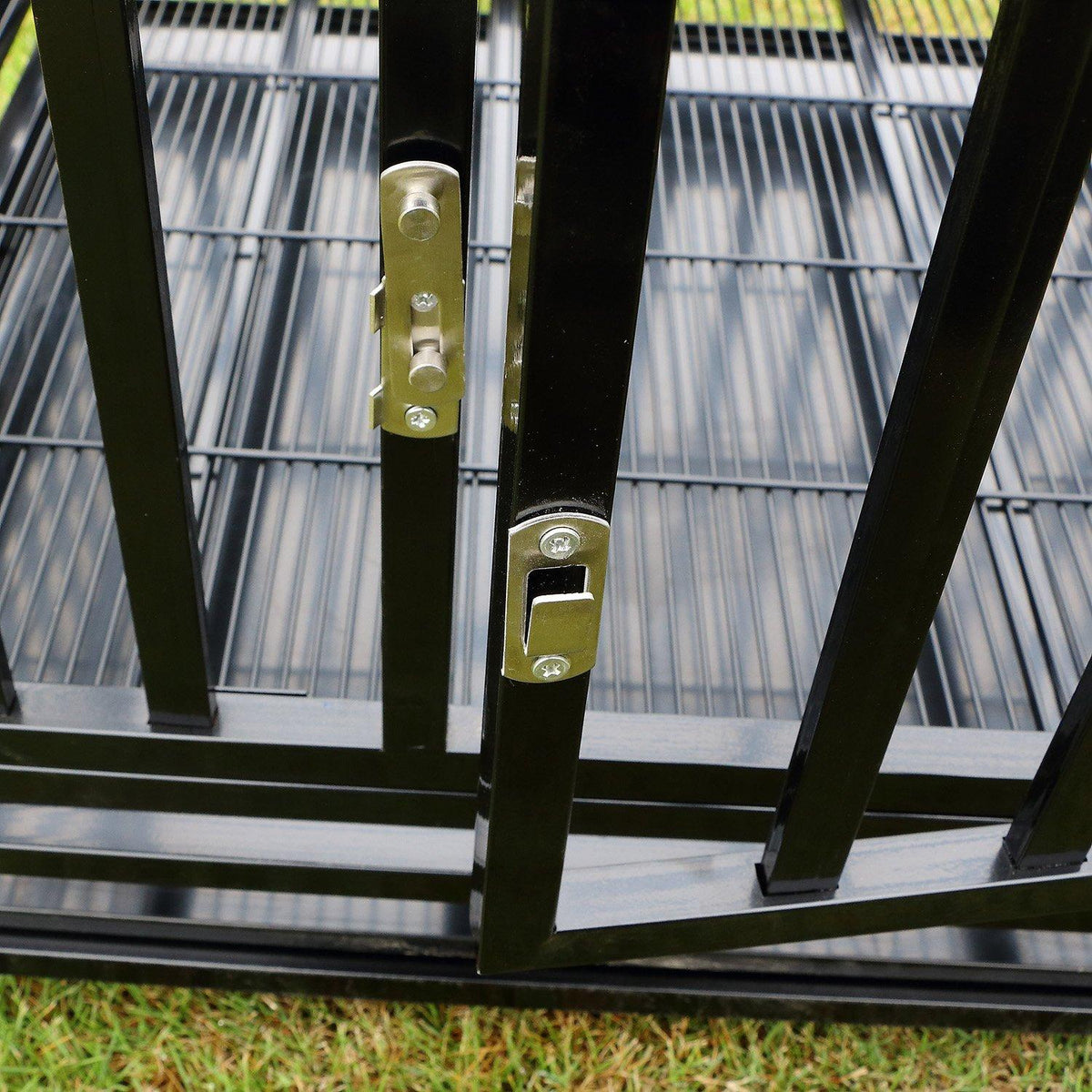 Bestmart INC Heavy Duty Dog CaSquare Tube Crate Kennel Metal Pet Playpen Portable w/Tray New