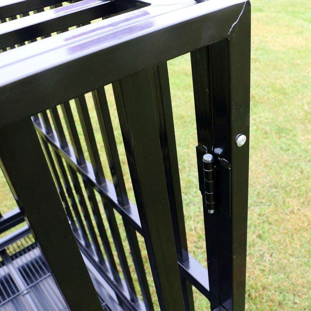 Bestmart INC Heavy Duty Dog CaSquare Tube Crate Kennel Metal Pet Playpen Portable w/Tray New