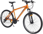 Mountain Bike 26 Inch Wheels 21 Speed Aluminum Frame Trail Bicycle with Suspension, Linear Pull V Brakes,Cycling Sports Bicycle Lightweight for Man&amp;Woman Youth&amp;Adult(Orange)