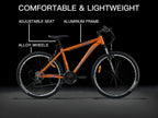 Mountain Bike 26 Inch Wheels 21 Speed Aluminum Frame Trail Bicycle with Suspension, Linear Pull V Brakes,Cycling Sports Bicycle Lightweight for Man&amp;Woman Youth&amp;Adult(Orange)