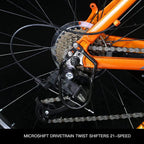 Mountain Bike 26 Inch Wheels 21 Speed Aluminum Frame Trail Bicycle with Suspension, Linear Pull V Brakes,Cycling Sports Bicycle Lightweight for Man&amp;Woman Youth&amp;Adult(Orange)