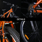 Mountain Bike 26 Inch Wheels 21 Speed Aluminum Frame Trail Bicycle with Suspension, Linear Pull V Brakes,Cycling Sports Bicycle Lightweight for Man&amp;Woman Youth&amp;Adult(Orange)