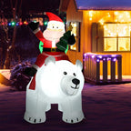 6.5 ft. Pre-Lit LED Lights Christmas Inflatable Santa Riding Polar Bear Christmas Inflatable Shaking Head LED Lights