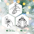 6.5 ft. Pre-Lit LED Lights Christmas Inflatable Santa Riding Polar Bear Christmas Inflatable Shaking Head LED Lights