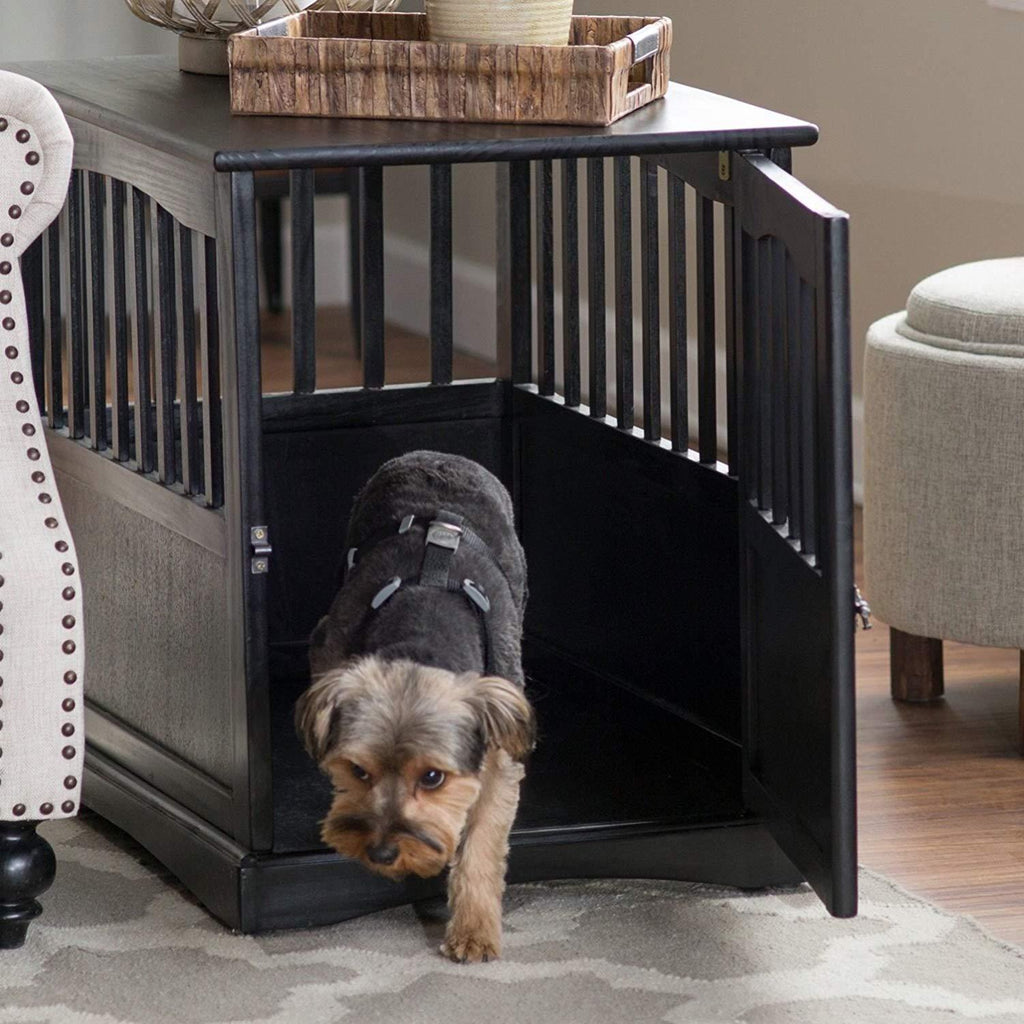 Newport Dog Crate Kennel CaBed Night Stand End Table Furniture Cave House Room LarSize/Black.