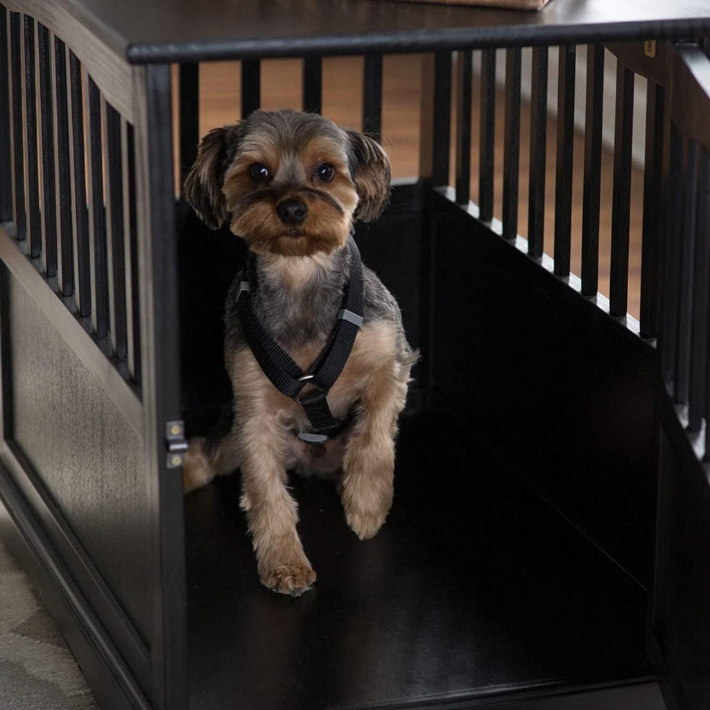 Newport Dog Crate Kennel CaBed Night Stand End Table Furniture Cave House Room LarSize/Black.