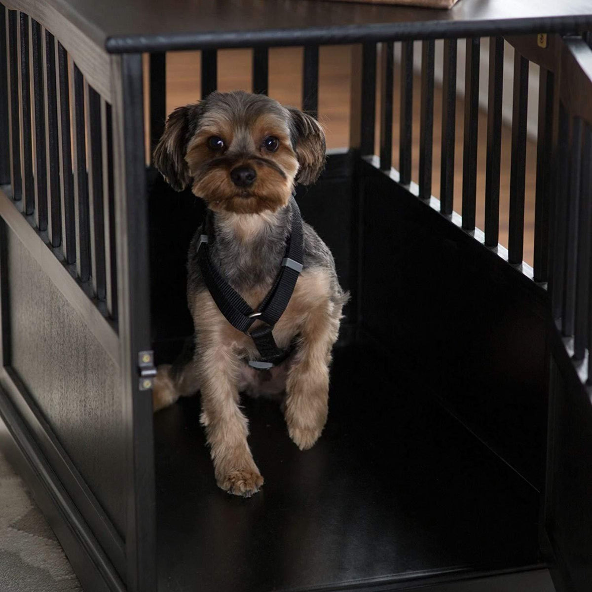 Newport Dog Crate Kennel CaBed Night Stand End Table Furniture Cave House Room LarSize/Black.