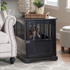 Newport Dog Crate Kennel CaBed Night Stand End Table Furniture Cave House Room LarSize/Black.