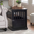Newport Dog Crate Kennel CaBed Night Stand End Table Furniture Cave House Room LarSize/Black.