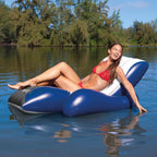 Inflatable Floating Lounge Pool Recliner Chair with Cup Holders (4 Pack)