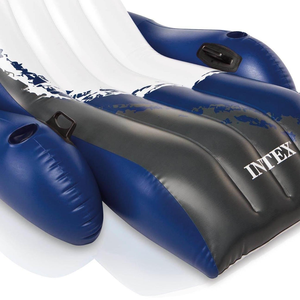 Inflatable Floating Lounge Pool Recliner Chair with Cup Holders (4 Pack)