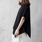 babakud solid casual loose irregular t-shirt