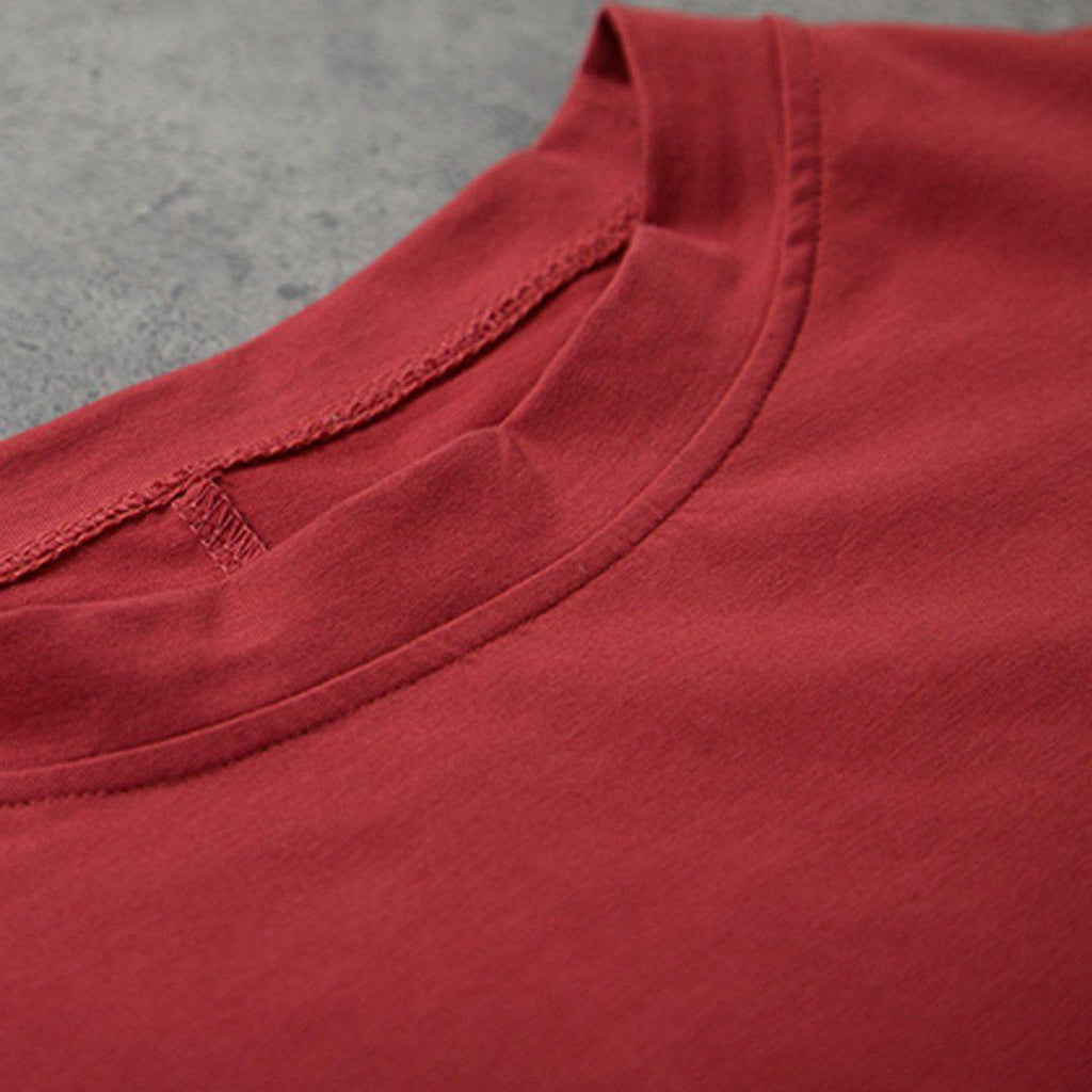 babakud solid casual loose irregular t-shirt
