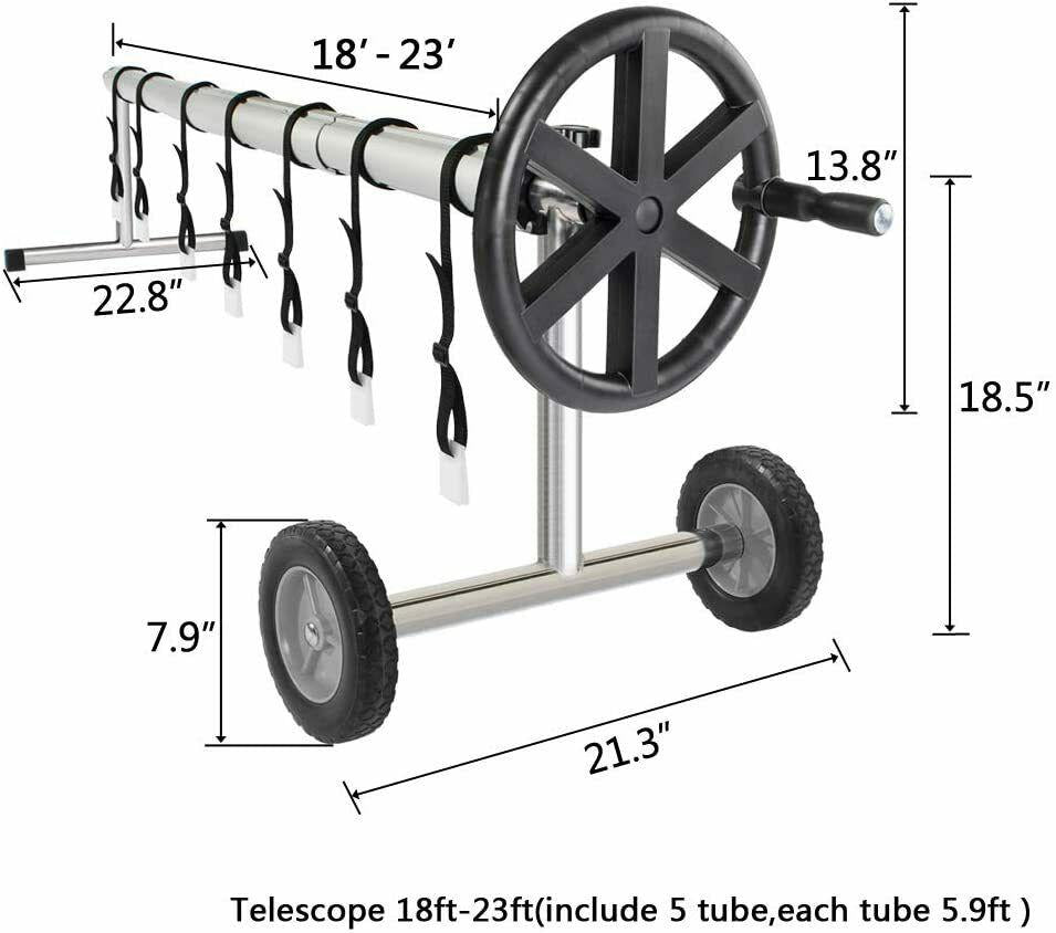 up to 21-feet swimming pool cover reel set inground solar blanket roller reel us
