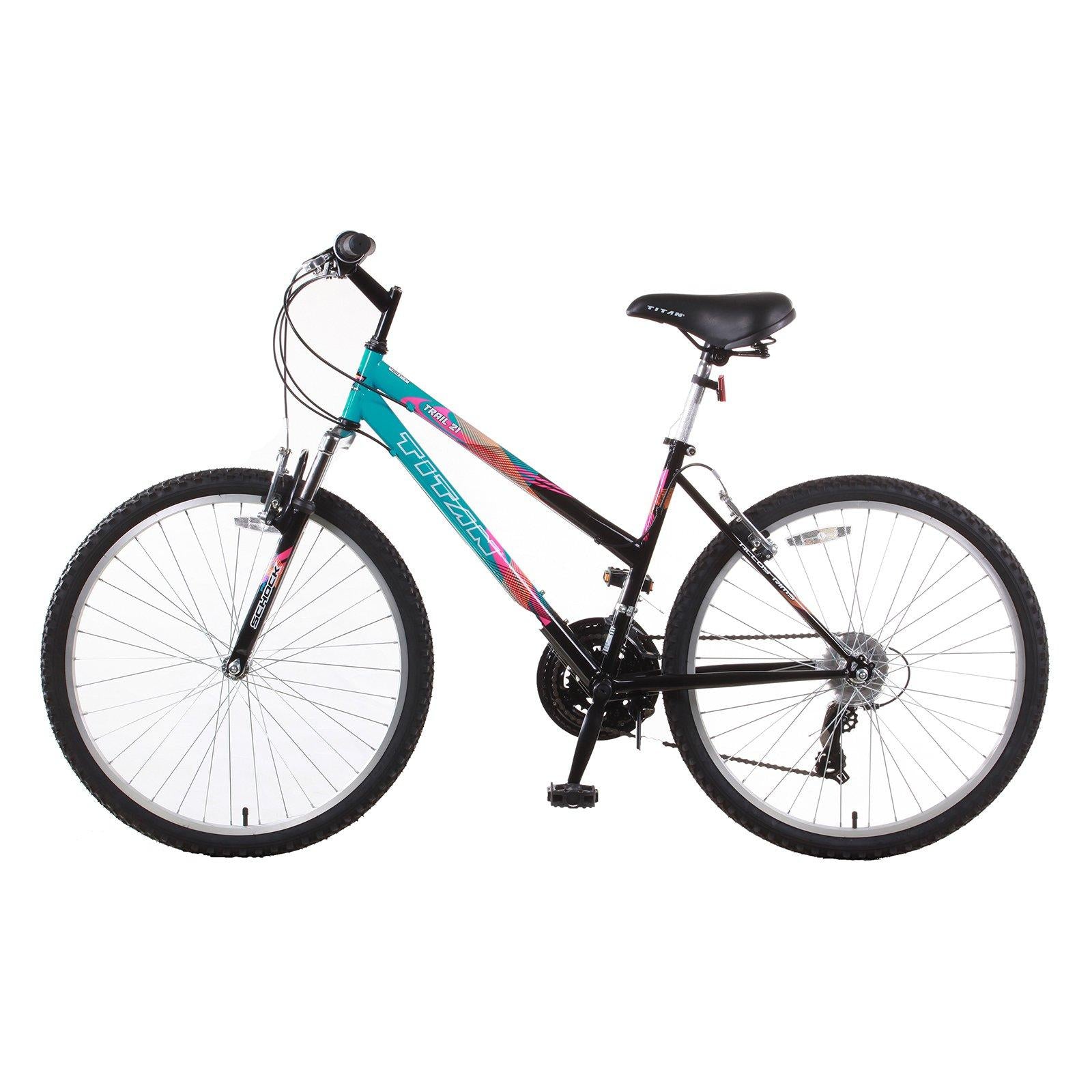 26" Trail 21-Speed Suspension Women's Mountain Bike, Black