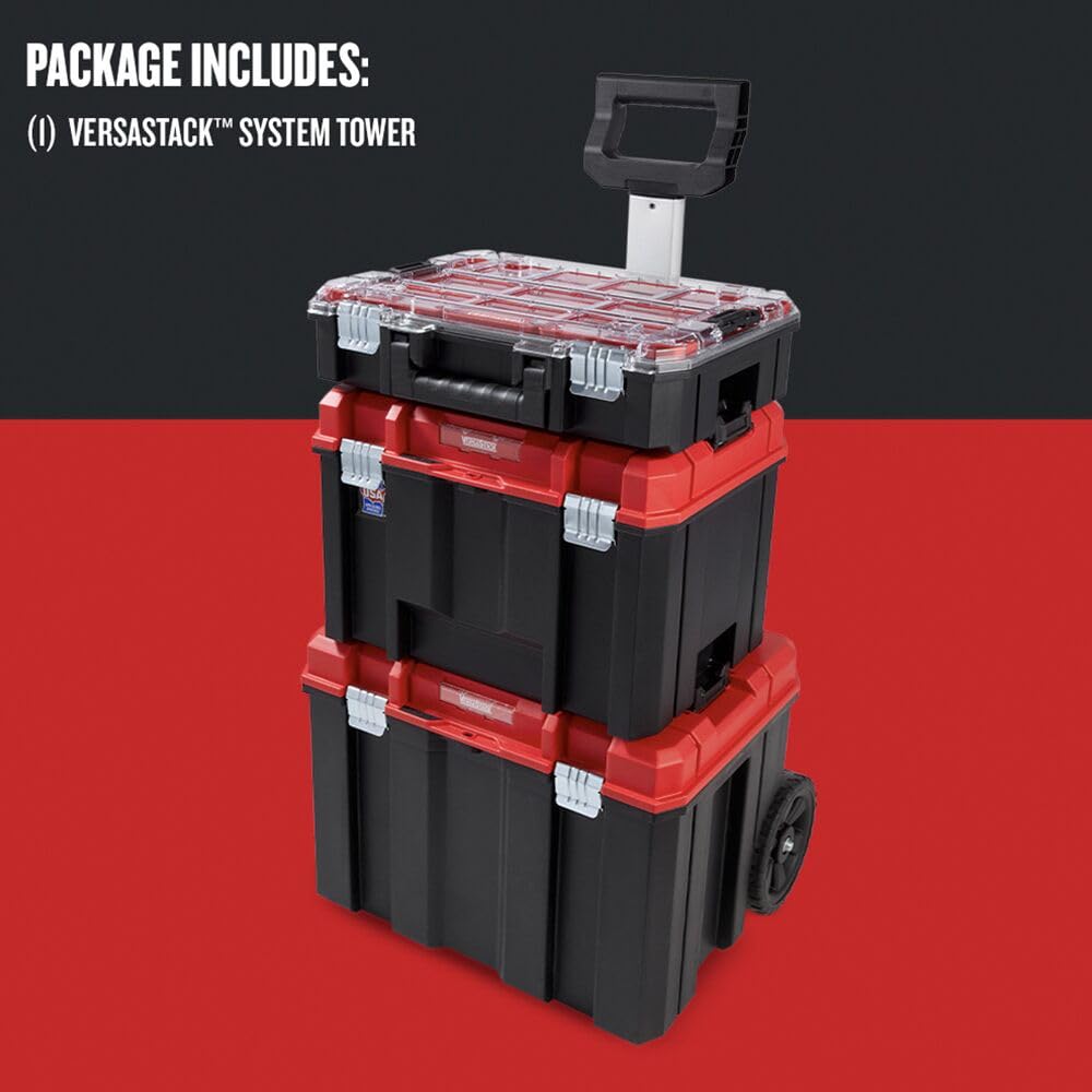 VERSASTACK 17.126-in Metal Wheels Lockable Tool Box