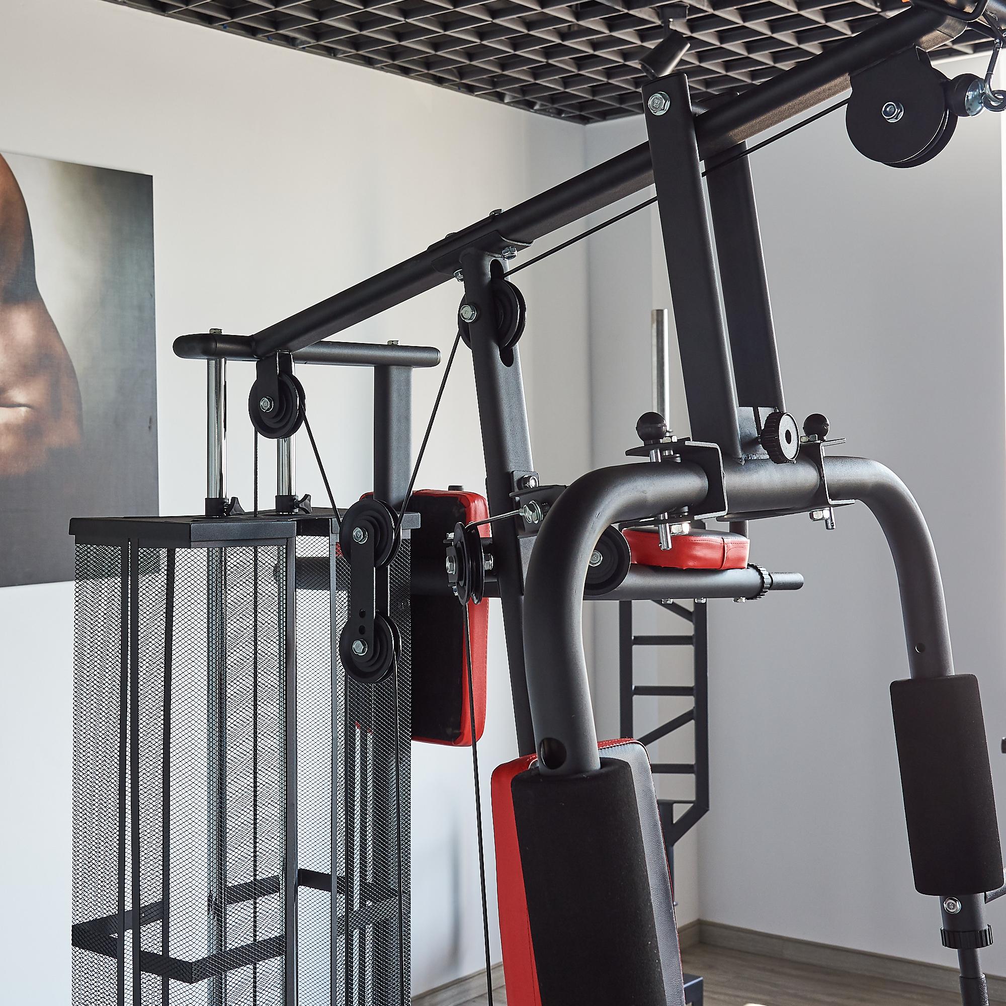 Everyday Essentials RS 90XLS Home Gym System Multiple Purpose Workout Station with 380 lbs of Resistance, 145 lbs Weight Stack, Comes with Installation Instruction Video