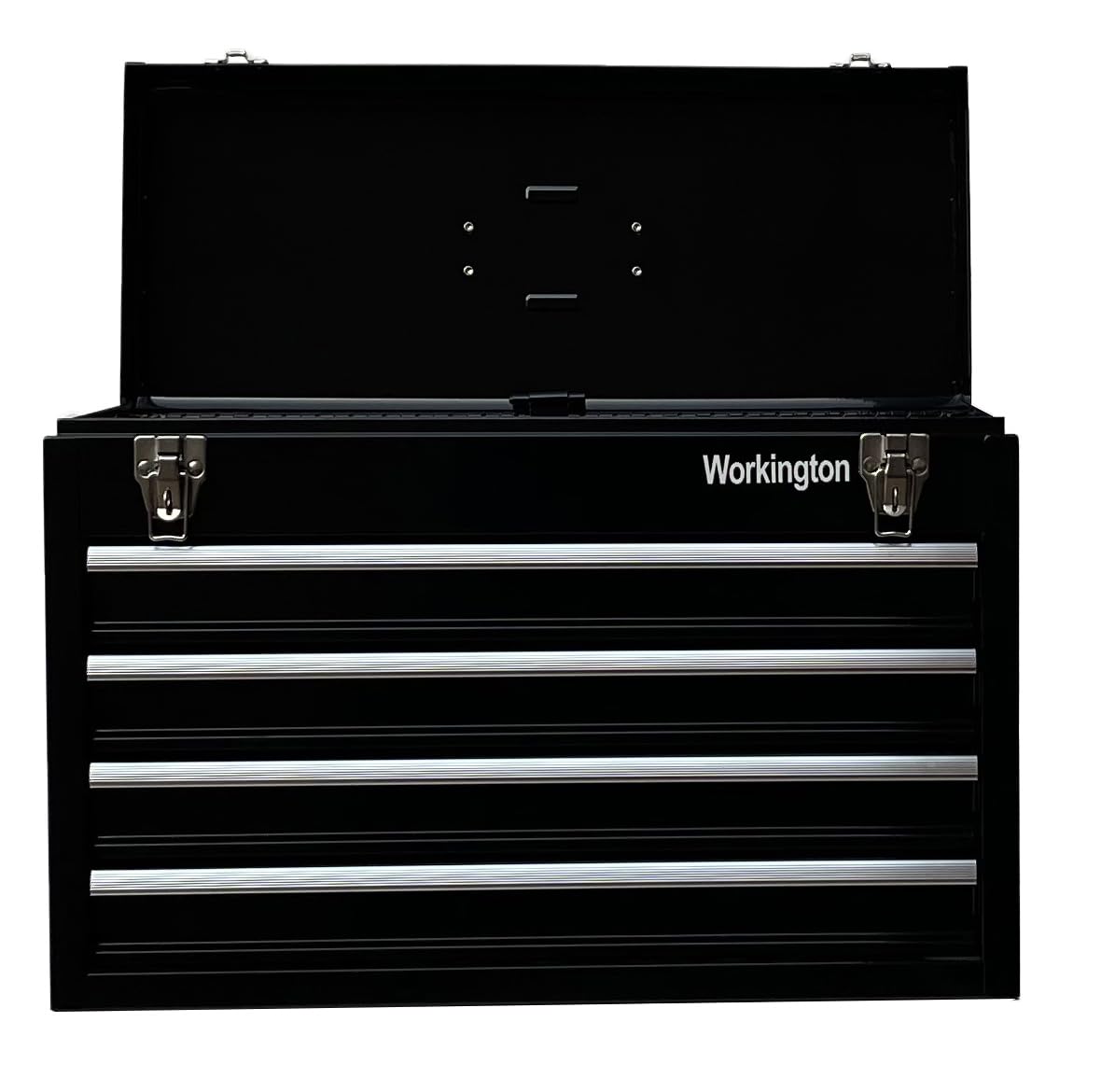 Portable Metal Tool Chest with 4 Drawers, 20" 4-Drawer Tool Chest Cabinet with Ball Bearing Drawer Slides, Steel Tool StoraBox Organizer 4004 Black