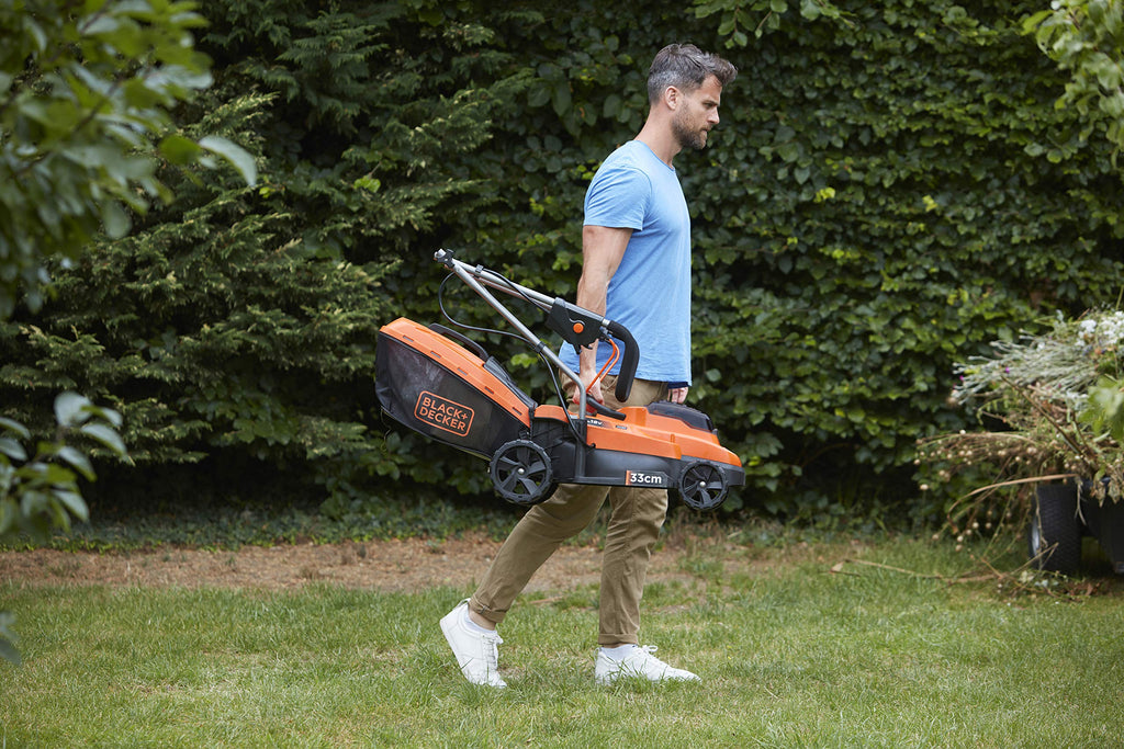 18 V Battery Lawn Mower (36 V with Two 18 V 2.5 Ah Batteries Supplied) - 33 cm - Adjustable Cutting Height - Basket 35 Litres BCMW3318L2-QW