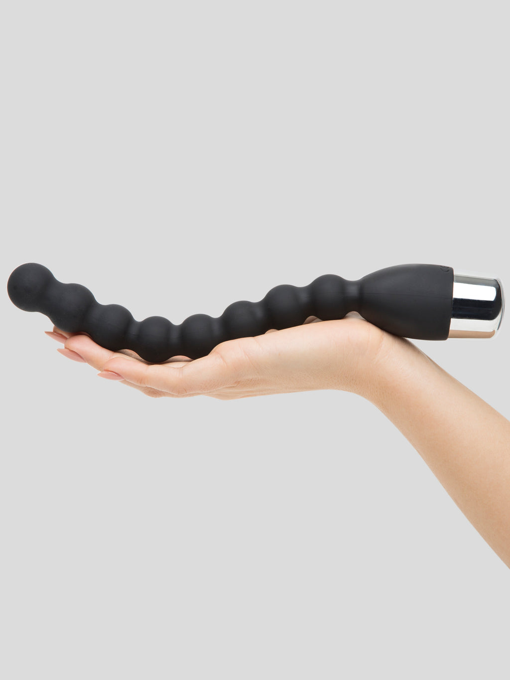 10 Function Extra Quiet Posable Silicone Anal Beads, Black