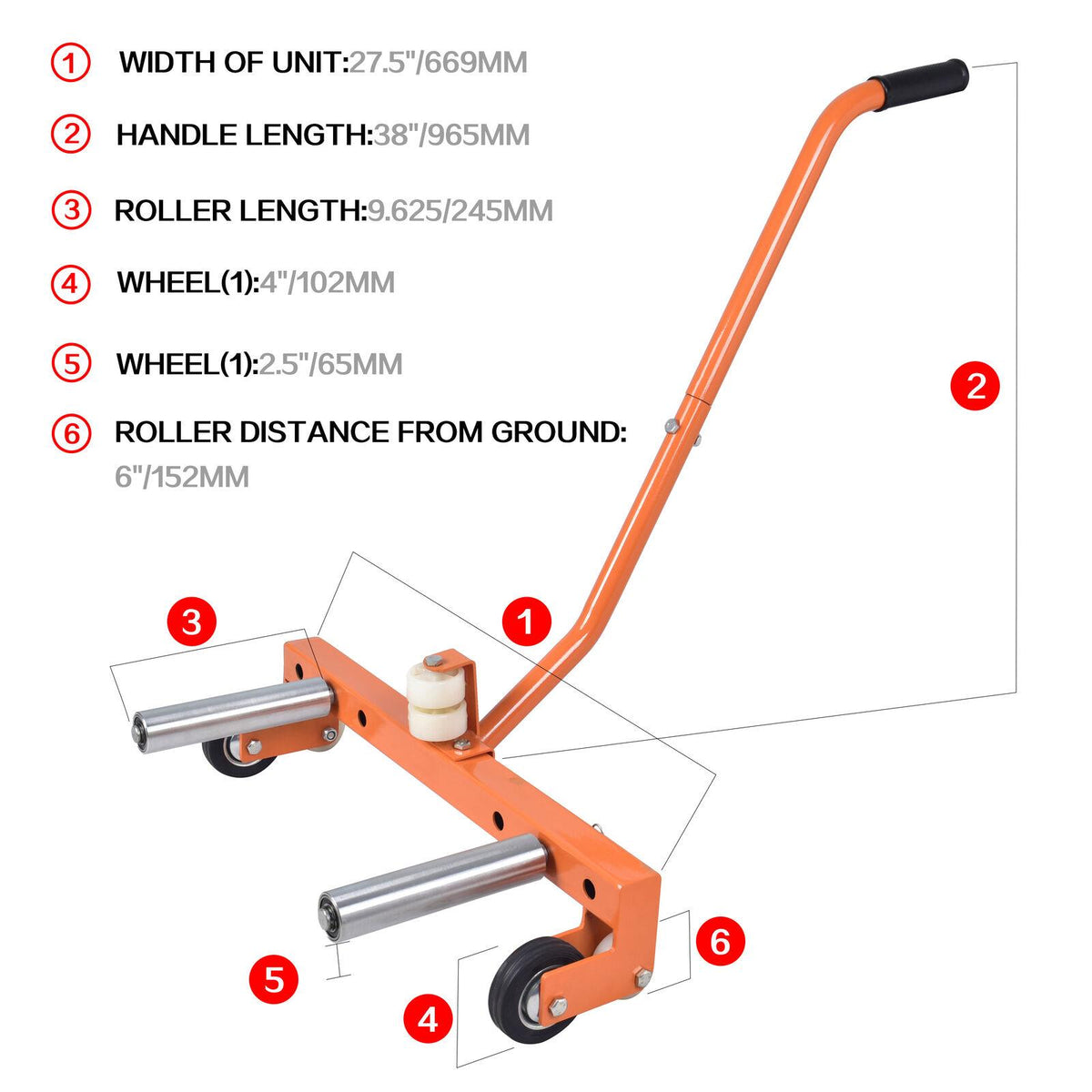 AAIN Heavy-Duty Adjustable Truck Tire Wheel Dolly Cart Easy Tire Lifting Tool