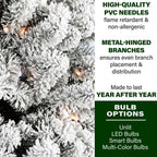 7.5 ft. Pre-Lit Flocked Silverton Artificial Christmas Tree with Clear LED String Lighting