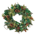 30 in. Artificial Pre-Lit LED Magnolia Leaf Wreath