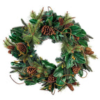 30 in. Artificial Pre-Lit LED Magnolia Leaf Wreath