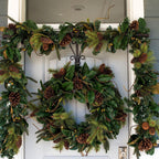 30 in. Artificial Pre-Lit LED Magnolia Leaf Wreath
